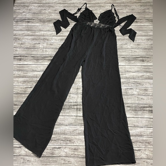 Ladies Medium Blashe Jumpsuit cute peek through lace midsection sparkling crown - Picture 12 of 13